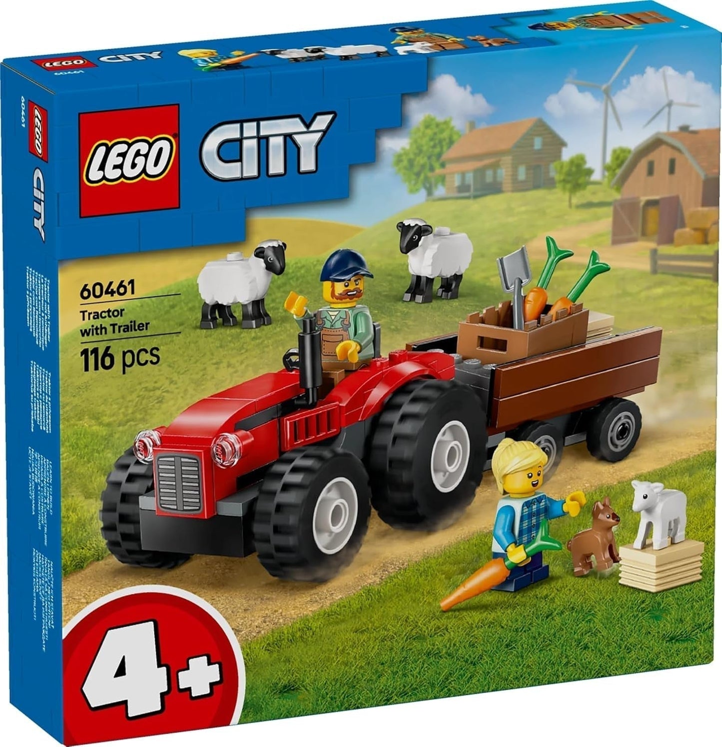 Trattore LEGO City con rimorchio - Giocattolo della fattoria con trattore e personaggi di animali - Set di gioco Montessori per ragazzi e ragazze dai 4 anni - regalo con 2 minifigure 60461 Set di costruzione Besuche den LEGO-Store
