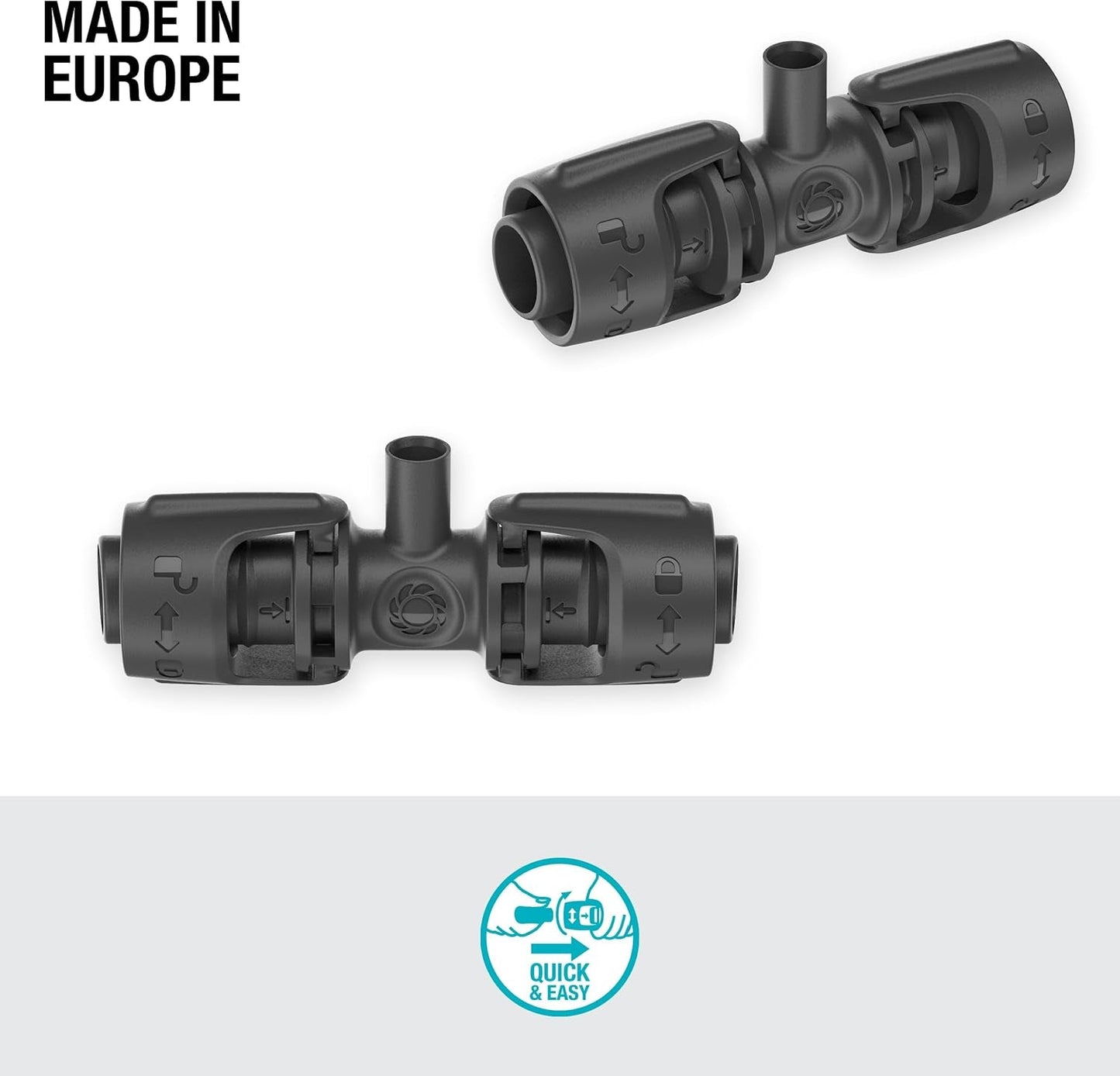 Raccordo a T Gardena Micro-Drip-System per ugelli spruzzatori: collegamento tra tubi da 13 mm e un ugello spruzzatore, irrigazione automatica delle piante, tecnologia di collegamento semplice e veloce, riutilizzabile (13206-20)