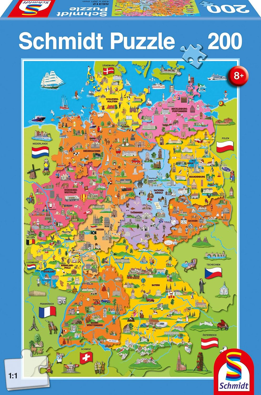 Mappa della Germania con immagini (puzzle per bambini) Puzzle Naty Shop Titolo predefinito