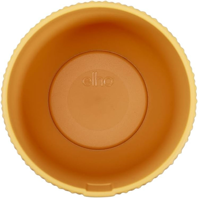 elho Jazz Round Mini 7 cm - Vasi da fiori per interni - 100% plastica riciclata - Ø 7 x H 6,5 cm - Giallo/Ambra
