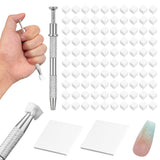 100 pezzi Latexfree Nailart Schwämme, Ombre Nagelschwammpinsel, Nagelschwamm Mit Metallgreifer 100 Blatt Nailart-Mischpapier Austellungsbox, Maniküre Schwamm Applikator Für Farbverlauf Nailart