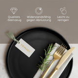Set di piatti in gres per 6 - Nero opaco Set da 6 pezzi Piatti grandi adatti al microonde Design elegante - Collezione Twinzee Ebony