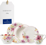 Villeroy & Boch Mariefleur Set Iniziale, Colori Assortiti, Lavabile in Lavastoviglie, Adatto al Microonde, Servizio Piatti per 2, Servizio Piatti Floreale, Stoviglie, Set Combinato, Porcellana Premium