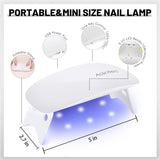Aokitec Mini Lampada UV LED, Lampada per Unghie Gel UV, Asciugatore per Unghie Portatile per Tutti i Tipi di Smalto Gel, Strumento per polimerizzare a Forma di Mouse, Compatto, Leggero con Cavo USB (Bianco)