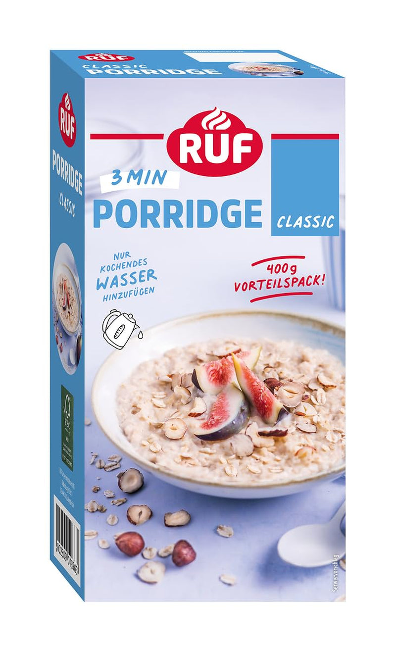 RUF Farina d'avena alla mela e cannella con fiocchi d'avena integrali, delicato sapore di cannella e pezzi di mela essiccata, snack, confezione sfusa, 1 x 400 g