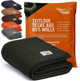 Coperta da campeggio Woolly Mammoth Woolen Co., extra large, lana merino, L'attrezzatura esterna perfetta per bushcraft, campeggio, trekking, escursionismo, sopravvivenza o coperta da cabina. Marrone, 168 X 228 Woolly Mammoth Woolen Company Letti e coperte Verde oliva 66" X 90"