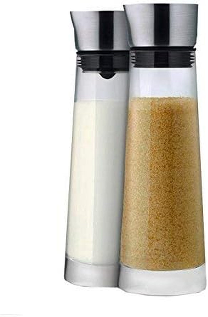 blomus -MACCHIATO- Set zucchero e panna in vetro, capacità 180 ml, coperchio in acciaio inossidabile, per tè e caffè, lavorazione di alta qualità, aspetto esclusivo (A / L / P: 17 x 5,4 x 5,4 cm, Trasparente, 63510)