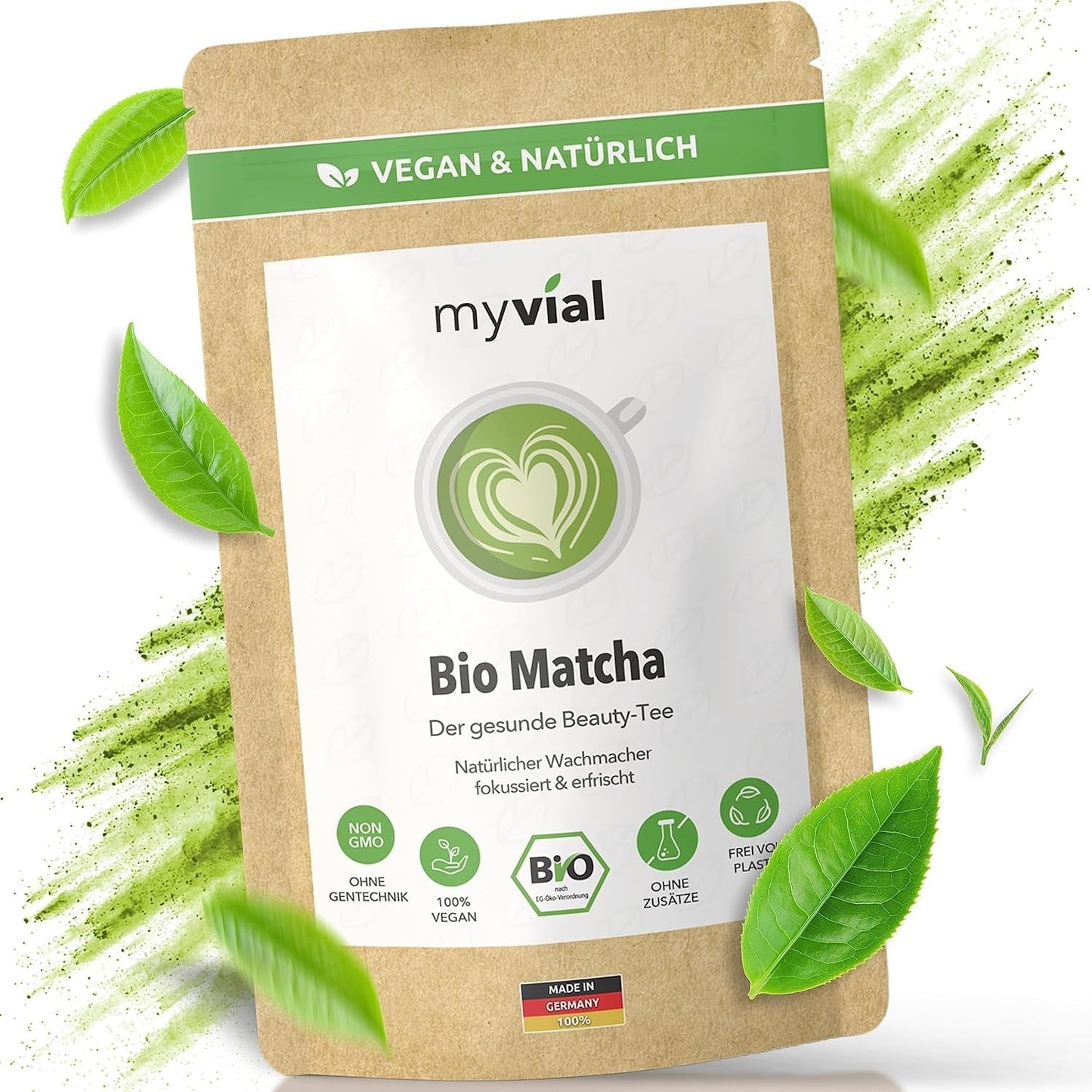 Tè Matcha biologico in polvere premium 100g Tè verde di altissima qualità dal Giappone Kagoshima - Perfetto per frullati Matcha Latte Tè verde giapponese Vegano senza additivi Confezione senza plastica