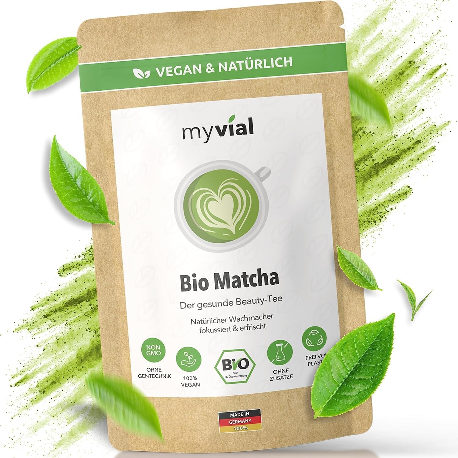 Tè Matcha biologico in polvere premium 100g Tè verde di altissima qualità dal Giappone Kagoshima - Perfetto per frullati Matcha Latte Tè verde giapponese Vegano senza additivi Confezione senza plastica