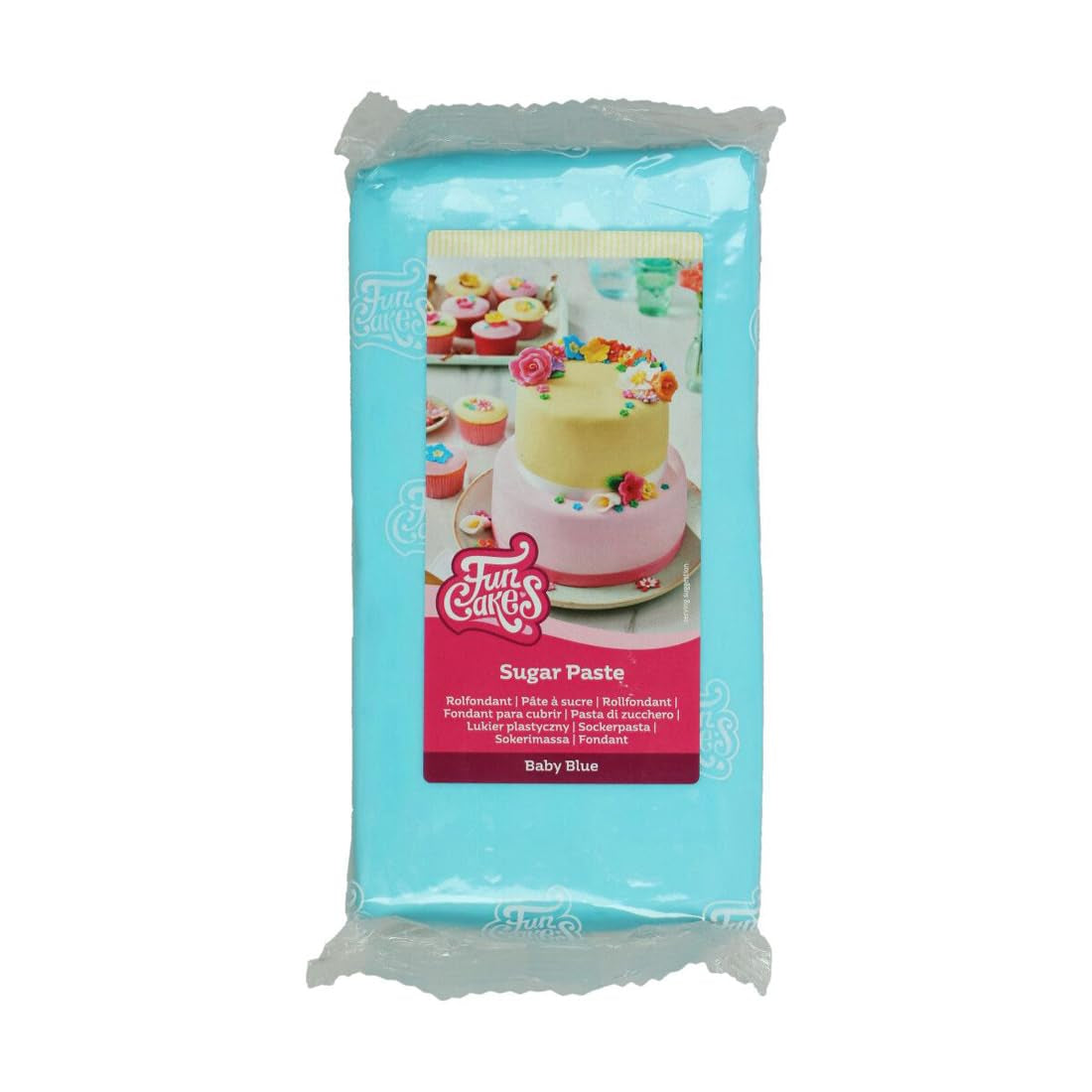 Fondant arrotolato FunCakes Baby Blue: facile da usare, liscio, flessibile, morbido e modellabile, perfetto per decorare torte, halal, kosher e senza glutine. 1 kg Naty Shop Titolo predefinito pasta di zucchero