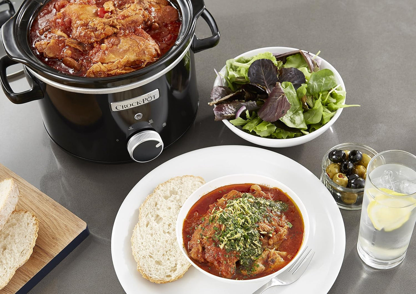 Slow Cooker Crockpot, ciotola in ceramica removibile, facile da pulire, 2,4 litri (1-2 persone) Slow Cooker Naty Shop