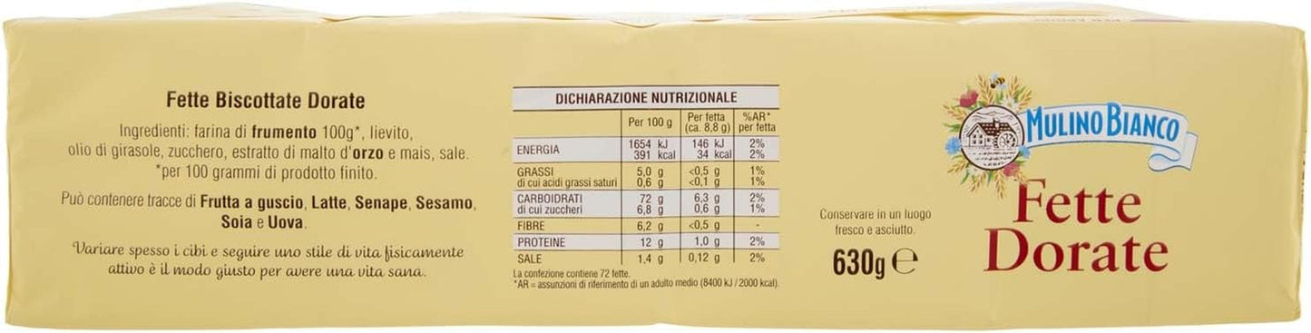 , Biscottate Grasse Dorate - 630 gr