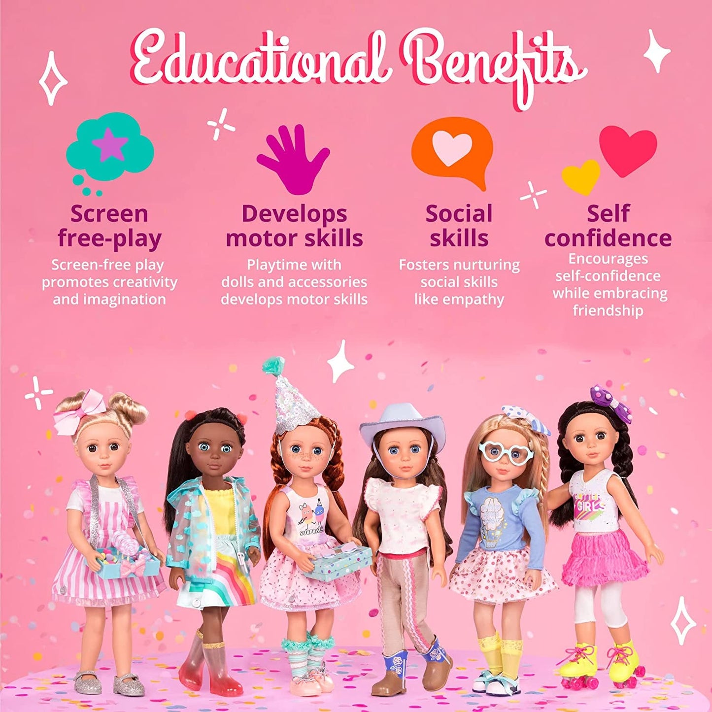 Glitter Girls - Sashka - 36 cm Bewegliche Modepuppe - Blonde Haar und grüne Augen - Cupcake-Kleid mit Haarschleife - Glitzerschuhe & Gepunktete-Leggings - 3 Jahre +