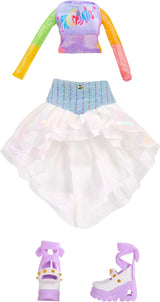 Rainbow High Junior High Rock Band - Amaya, Rainbow Colors - Bambola alla moda da 23 cm con tastiera, personalizzabile con adesivi, articolata, simpatico giocattolo per bambini dai 4 anni in su