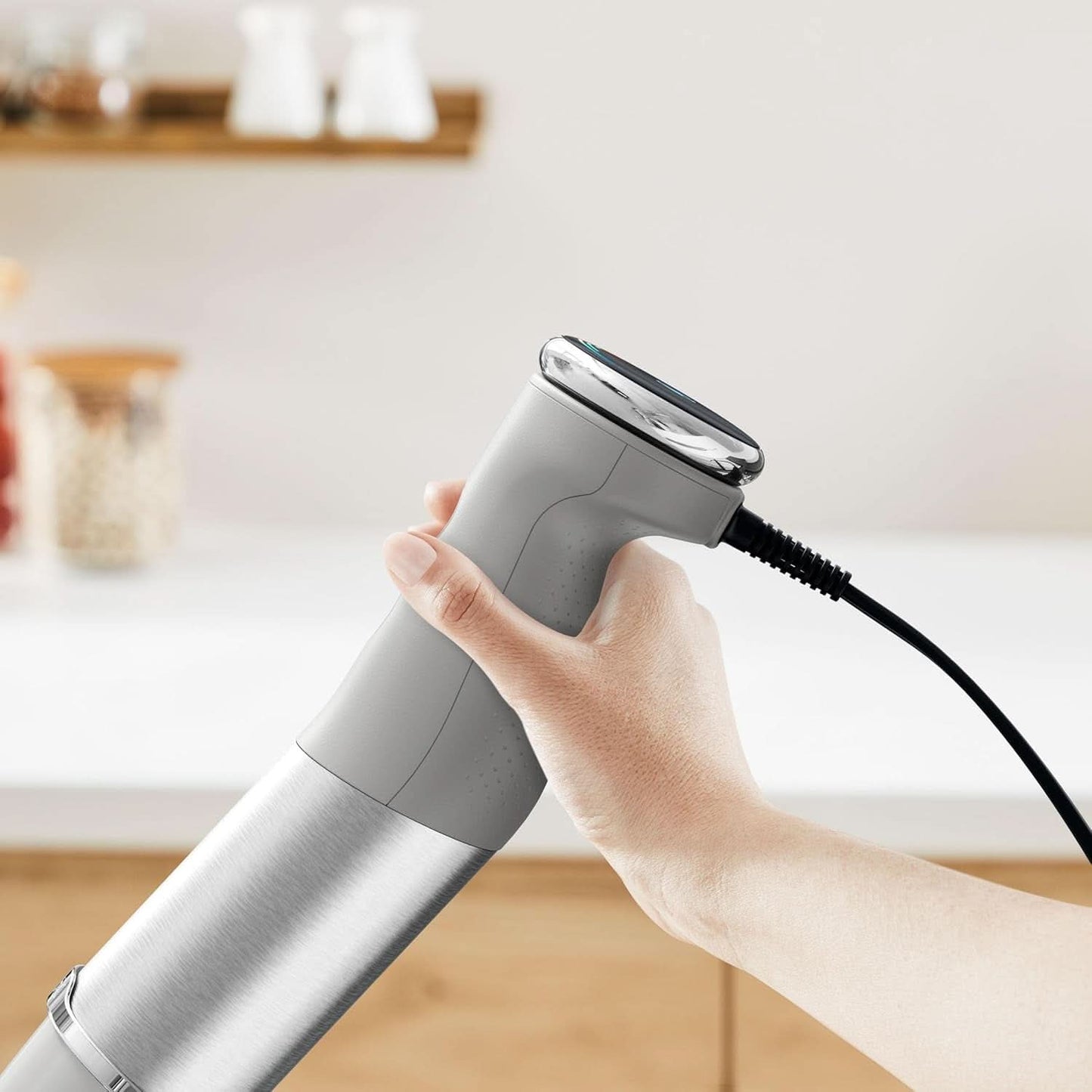 Tefal Quickchef+ 3-in-1 XL Stabmixer/Zerkleinerer/Schneebesen, 1000 W, Geschwindigkeitsregelung intuitivo, Turbo-Taste, Powelix-Messer-Technologie, Edelstahl, Grau, HB67MB30 Kitchen Naty Shop