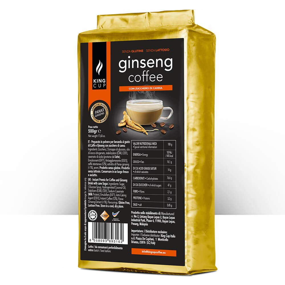 - 1 confezione con 500 Gr Ginseng con Brauner Canhrzucker-Löslichem Kaffeepulver zum Süßen, Ideal zum Adden zu Heißem Wasser, Glutenfrei, Laktosefrei und Gentechnikfrei