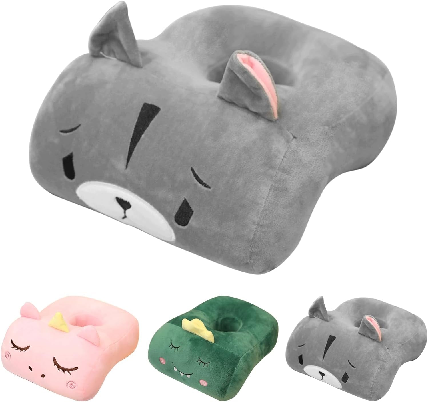 Cuscino per dormire da ufficio in cotone memory, carino per il foro dell'orecchio, morbido cuscino per dormire, per dormire sul lato, per donne, ragazze, bambini (gattino grigio) Cuscini ortopedici cervicali Naty Shop Hamster Grey