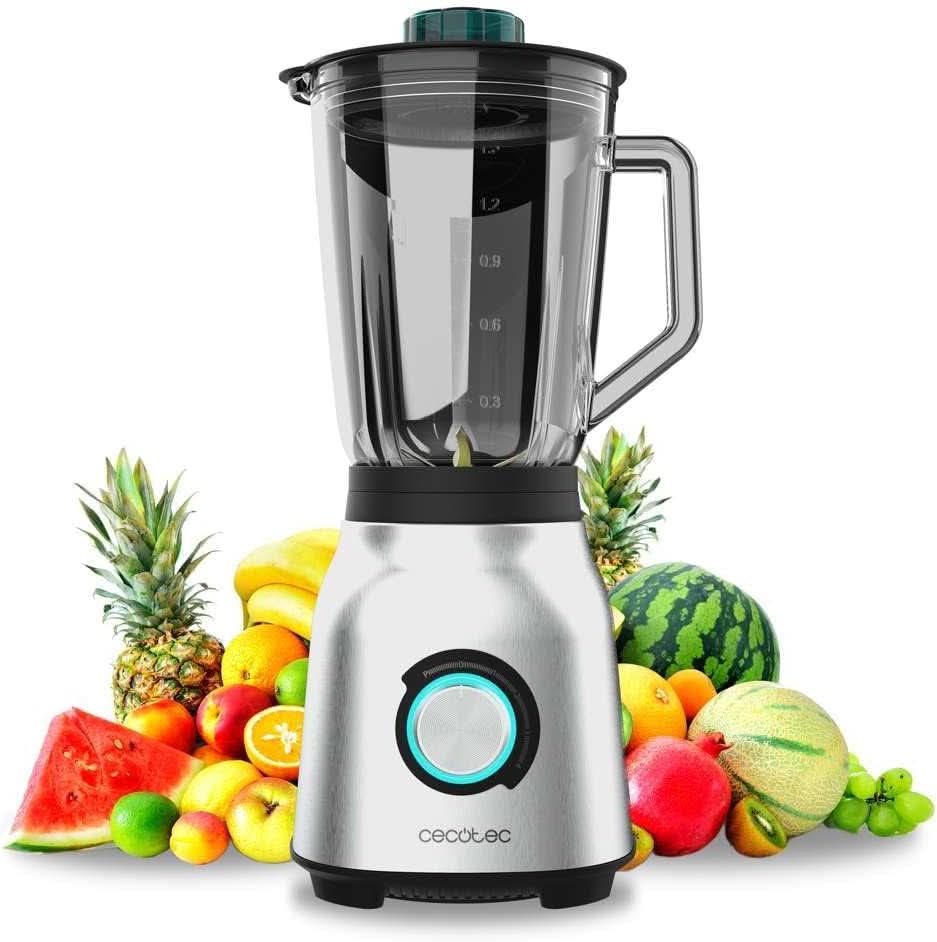 Cecotec Robot da cucina Power Black Titanium 2200MAX Smooth, 2200 W Maximale Leistung, 6 Klingen Aus Edelstahl, Funzione Ice Crush, Funzione Turbo e Smoothie, Funzione Autoclean Kitchen Naty Shop Inox 1800 W | 1,5 L + pulizia automatica