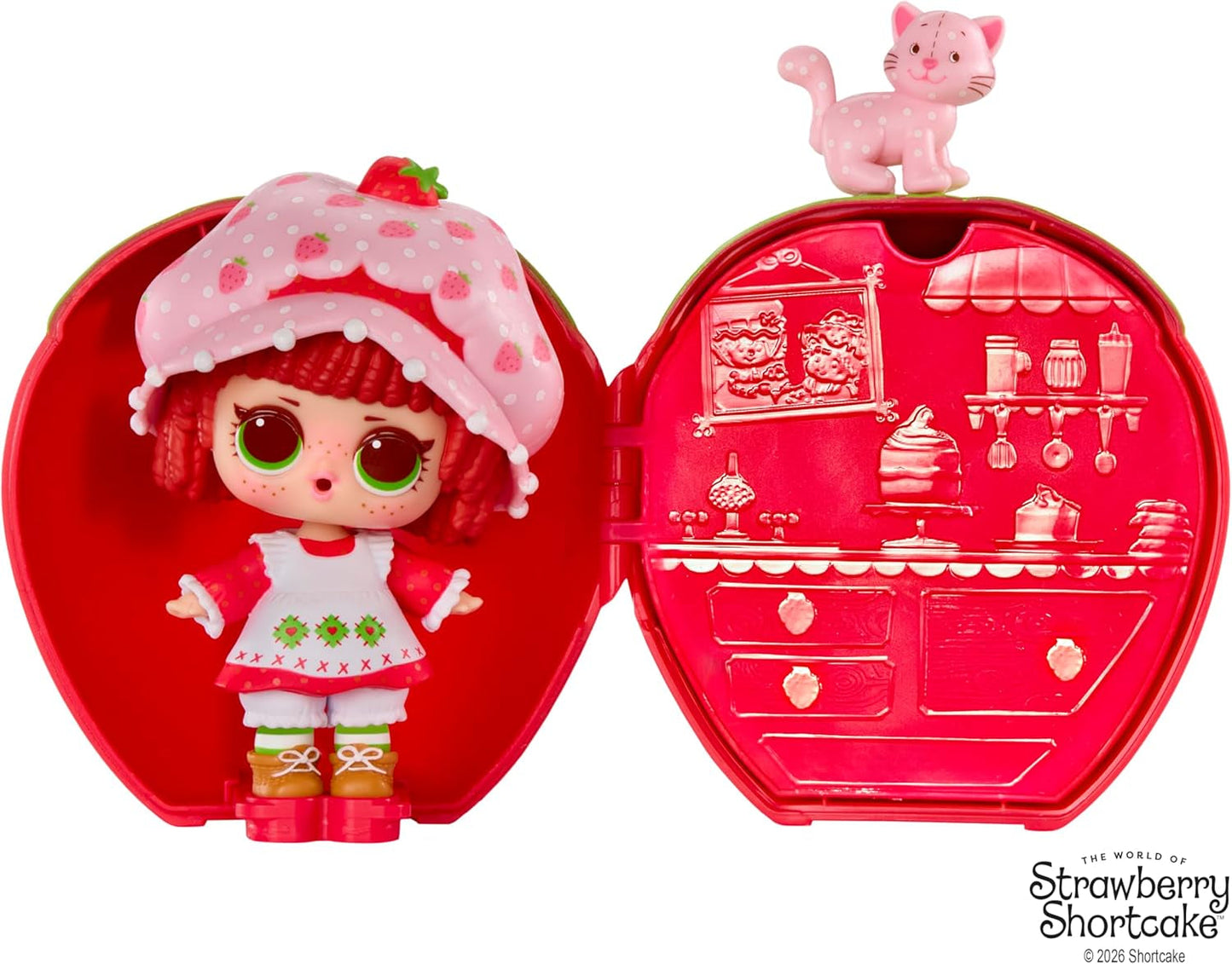 LOL Sorpresa! Loves Fragolina Dolcecuore Tots - Bambole profumate da collezione con 7 sorprese, animale domestico, moda, scarpe, cappello, set da gioco con casa trasformabile Fragolina Dolcecuore, dai 4 anni in su