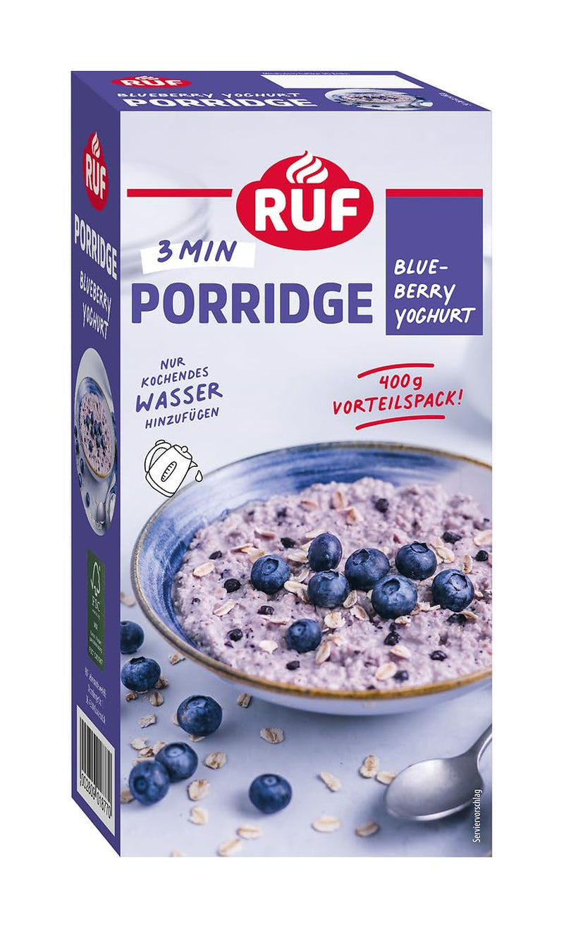 RUF Farina d'avena alla mela e cannella con fiocchi d'avena integrali, delicato sapore di cannella e pezzi di mela essiccata, snack, confezione sfusa, 1 x 400 g