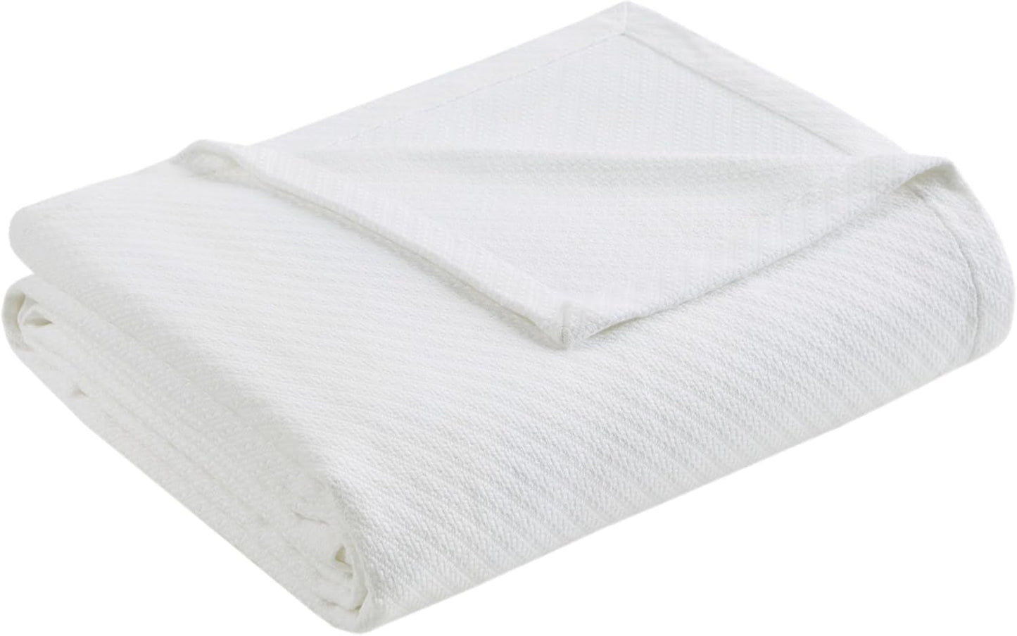 Madison Park Luxury Liquid Cotton Coperta morbida e confortevole di alta qualità in cotone 100% filato ad anelli per letto divano divano Blush Full/Queen Naty Shop Trapunte e trapunte Bianco King Size