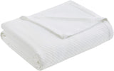 Madison Park Luxury Liquid Cotton Coperta morbida e confortevole di alta qualità in cotone 100% filato ad anelli per letto divano divano Blush Full/Queen Naty Shop Trapunte e trapunte Bianco King Size