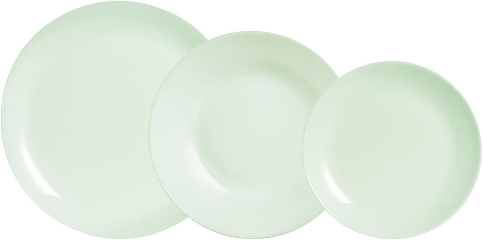 Servizio da tavola in vetro opalino, verde, 12 pezzi, per 4 persone