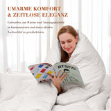 Piumino 135X200 Tutte le stagioni 100% cotone Piumino 4 stagioni 135X200 Con piumino e piume d'oca Alto e soffice Scatola con deflettore 3D Calore medio Trapunte e trapunte Naty Shop