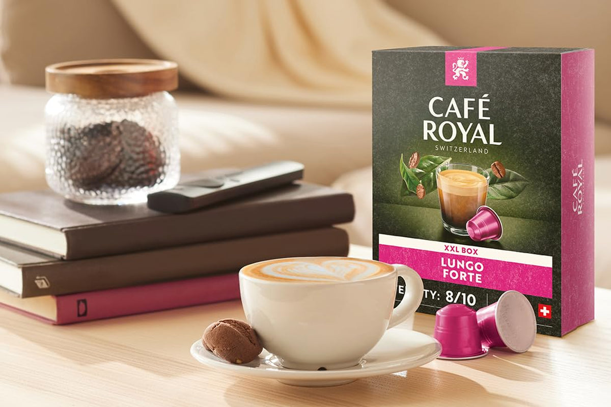 Café Royal Lungo Forte 36 capsule per macchina da caffè Nespresso - Intensità 8/10 - Capsule per caffè zertifiziate UTZ in alluminio (confezione con 2)