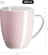 MÄSER Kitchen Time II, Servizio da tavola per 4, Servizio combinato con 16 pezzi in colori pastello con motivo discreto, Porcellana, Rosa