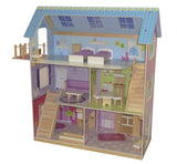Roba Casa delle bambole Casa delle bambole con mobili e bambole Giocattolo per ragazze Case delle bambole in legno naturale Naty Shop Pastello