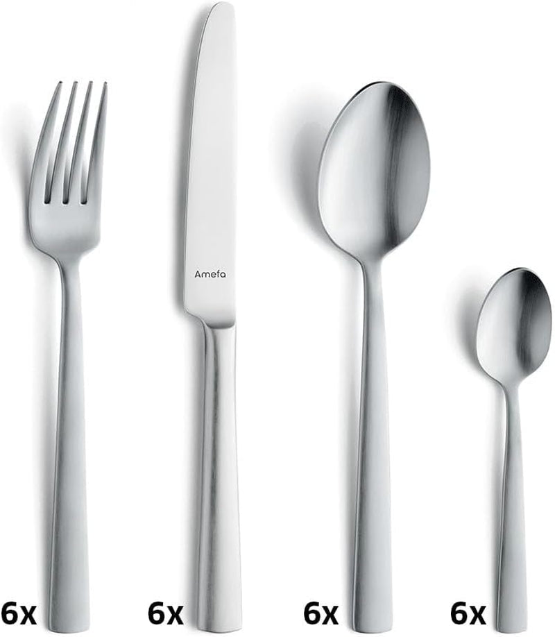 Amefa Ventura Set Posate 6 Persone, 24 Parti, Acciaio Inossidabile 18/0, Cucina Naty Shop