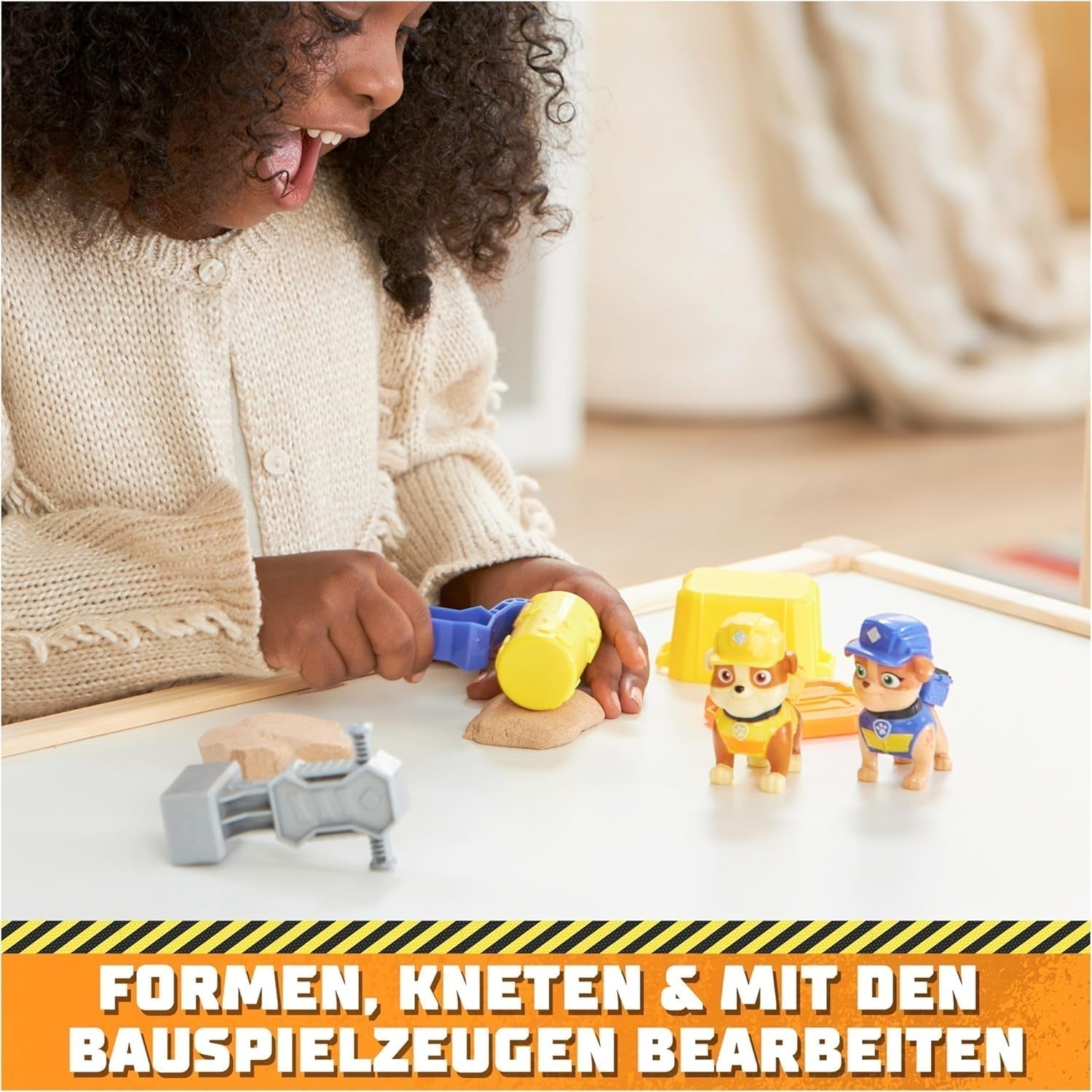 Rubble & Crew - Set di action figure Rubble & Mix, 2 giocattoli da costruzione e sabbia da costruzione cinetica da 85G, giocattolo adatto per bambini dai 3 anni in su Action Figure Naty Shop