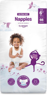 Pannolini Amazon Ultra Dry, taglia 1 (2-5 kg) - Scatola mensile, bianco, 96 pezzi (2 confezioni da 48) (ex marchio Mama Bear, prodotto identico)