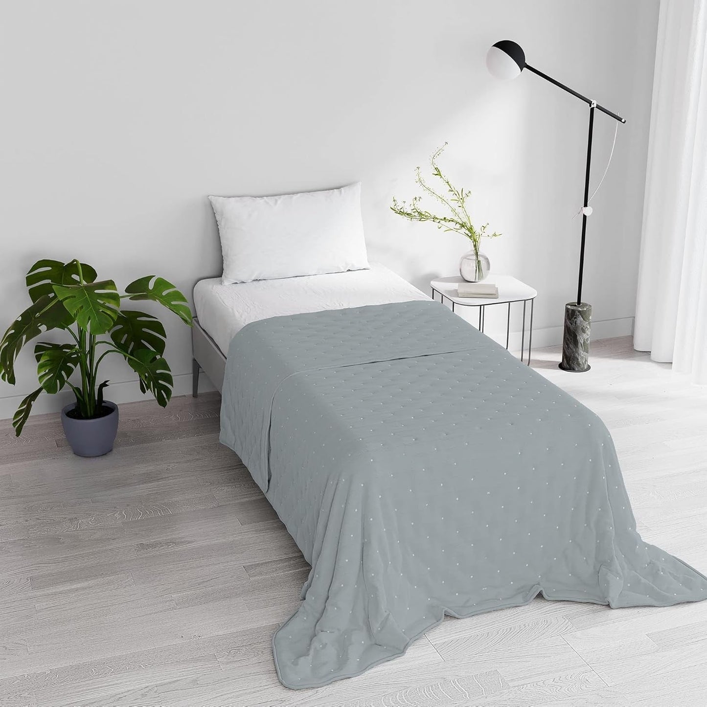 Elegante trapunta estiva, trapuntata, verde, 170X250 cm Trapunte e trapunte Naty Shop Grigio scuro 170X250Cm