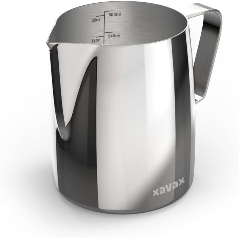 Tazza da latte Barista con penna per Latte Art, acciaio inossidabile, 600 ml, argento