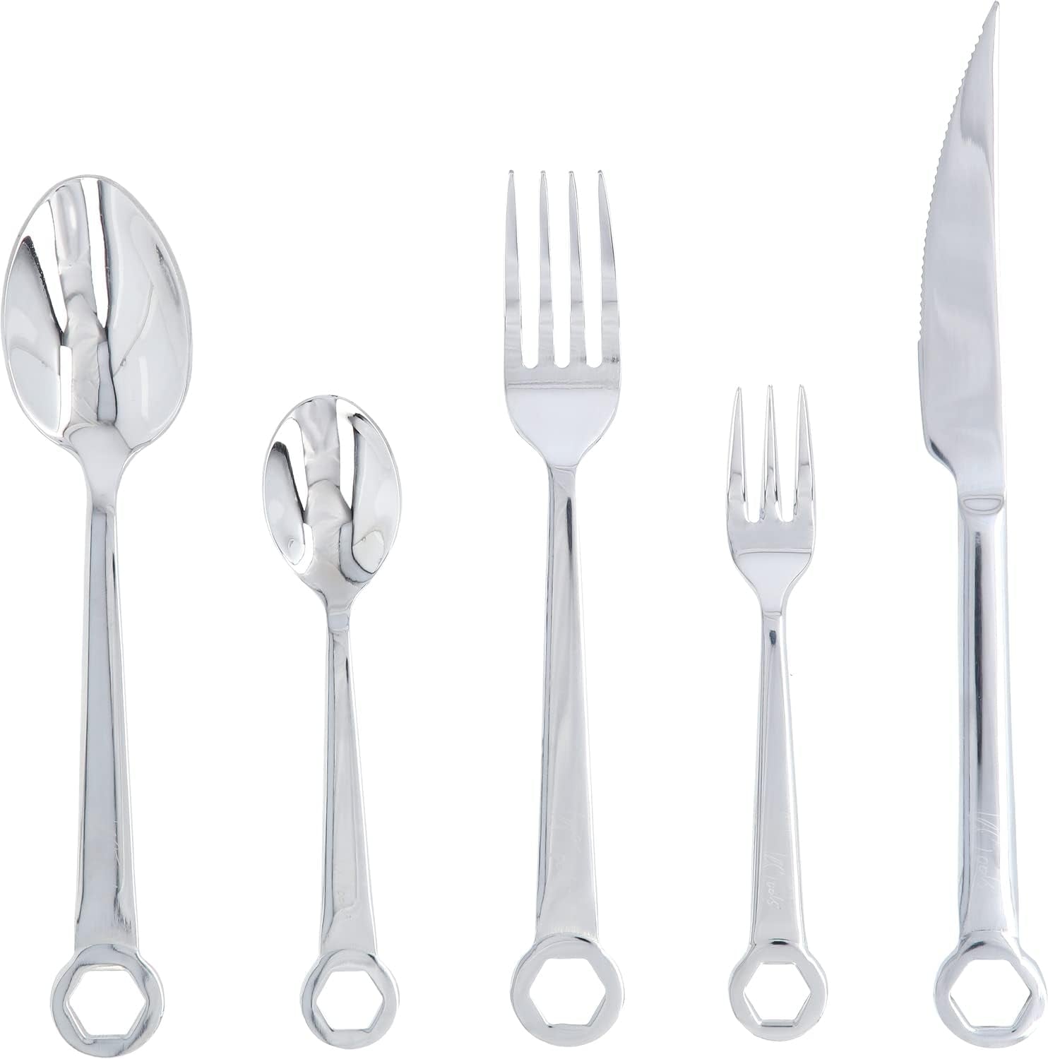 Set posate 5 pezzi, acciaio inox Kitchen Naty Shop