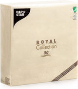 Tovaglioli Papstar, collezione Champagne Royal Tovaglioli velina 1/4, dimensioni 40 x 40 cm, 1 confezione da 50 pezzi, champagne/crema