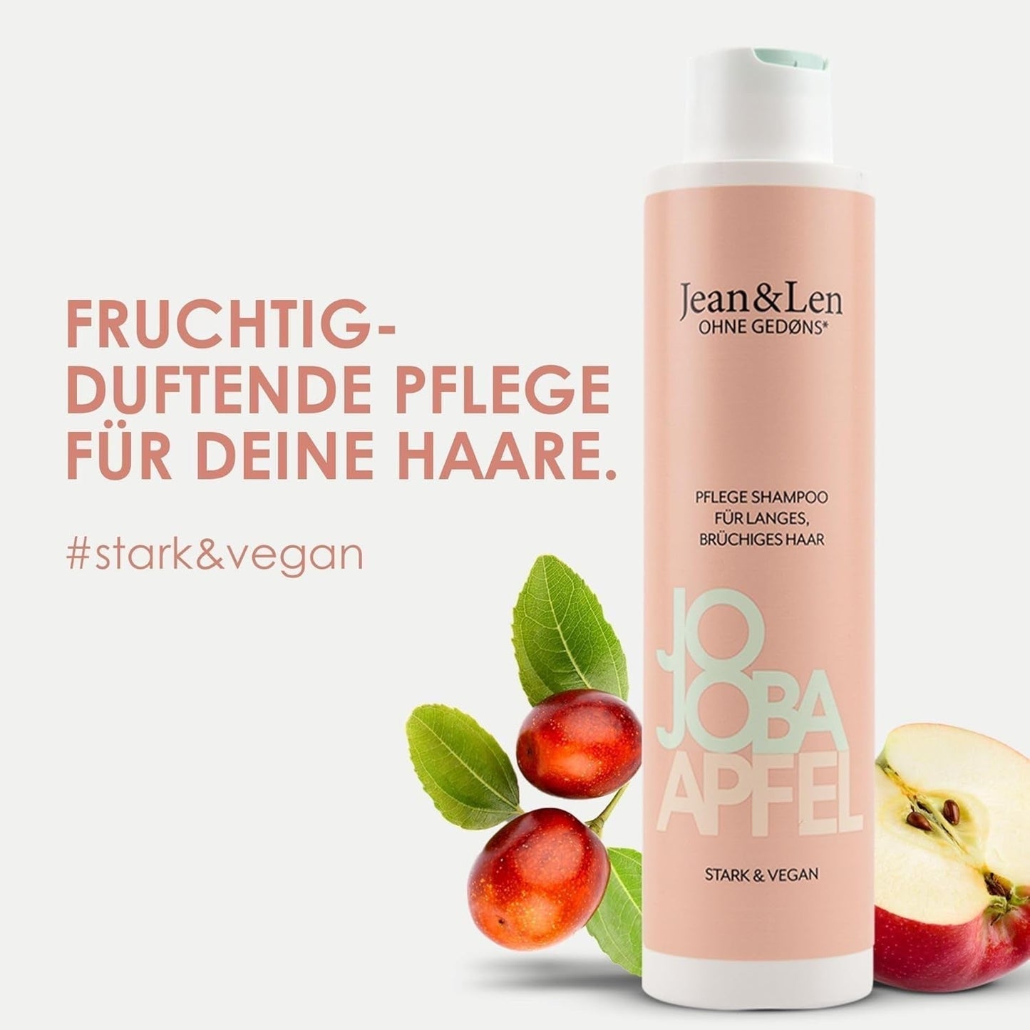 Jean & Len Care Shampoo Jojoba & Mela, nutre i capelli lunghi e fragili, 300 ml Doccia e bagno Jean & Len