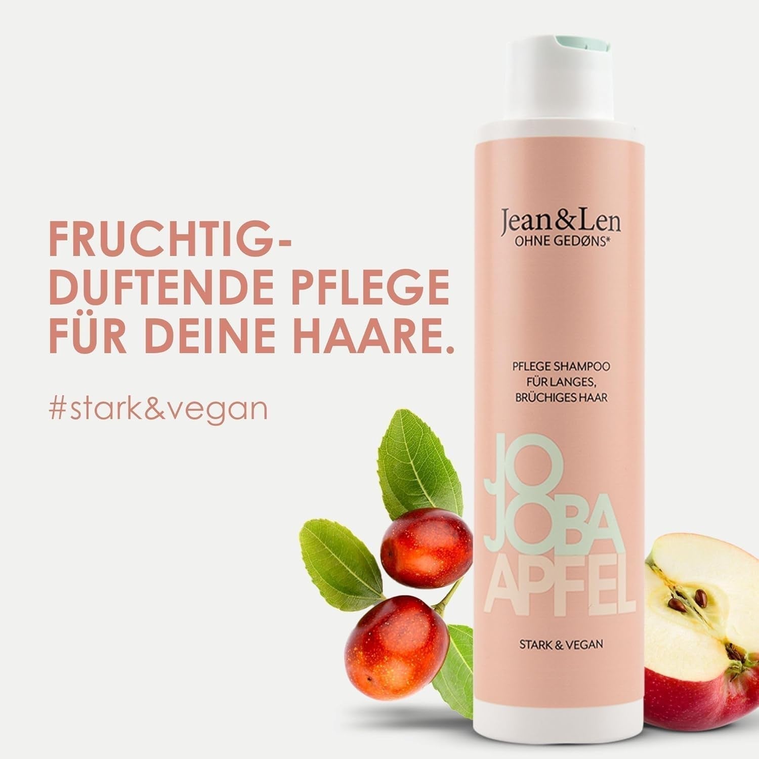 Jean & Len Care Shampoo Jojoba & Mela, nutre i capelli lunghi e fragili, 300 ml Doccia e bagno Jean & Len