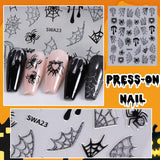 5 adesivi per unghie 3D di Halloween, adesivi per unghie stereoscopici 5D, decorazioni per unghie, accessori per il design delle unghie