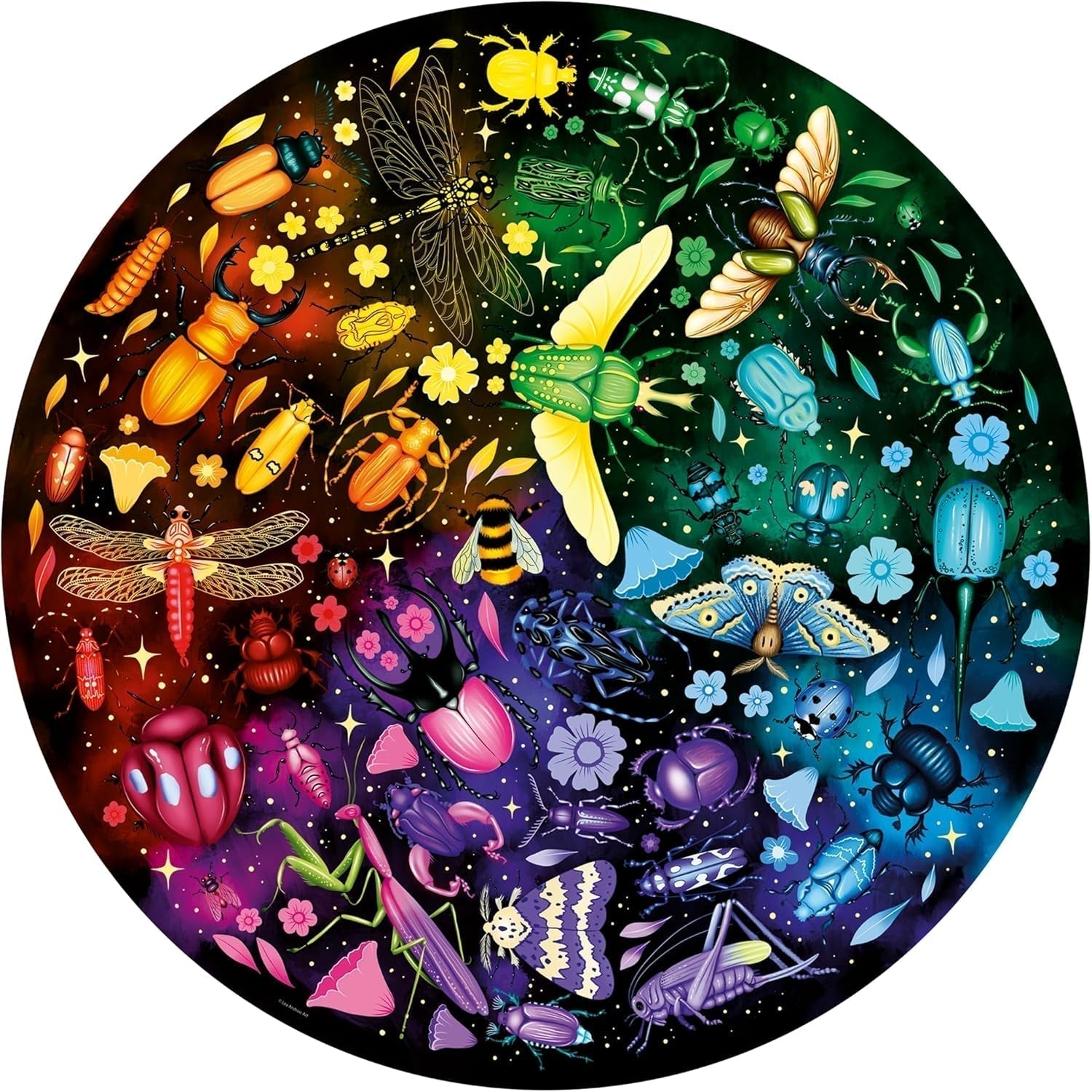 Ravensburger - Puzzle per adulti - Puzzle rotondo da 500 pezzi - Adatto dai 12 anni - Insetti (ruota dei colori) - Puzzle made in Europe - 12000820 Puzzle Naty Shop Titolo predefinito