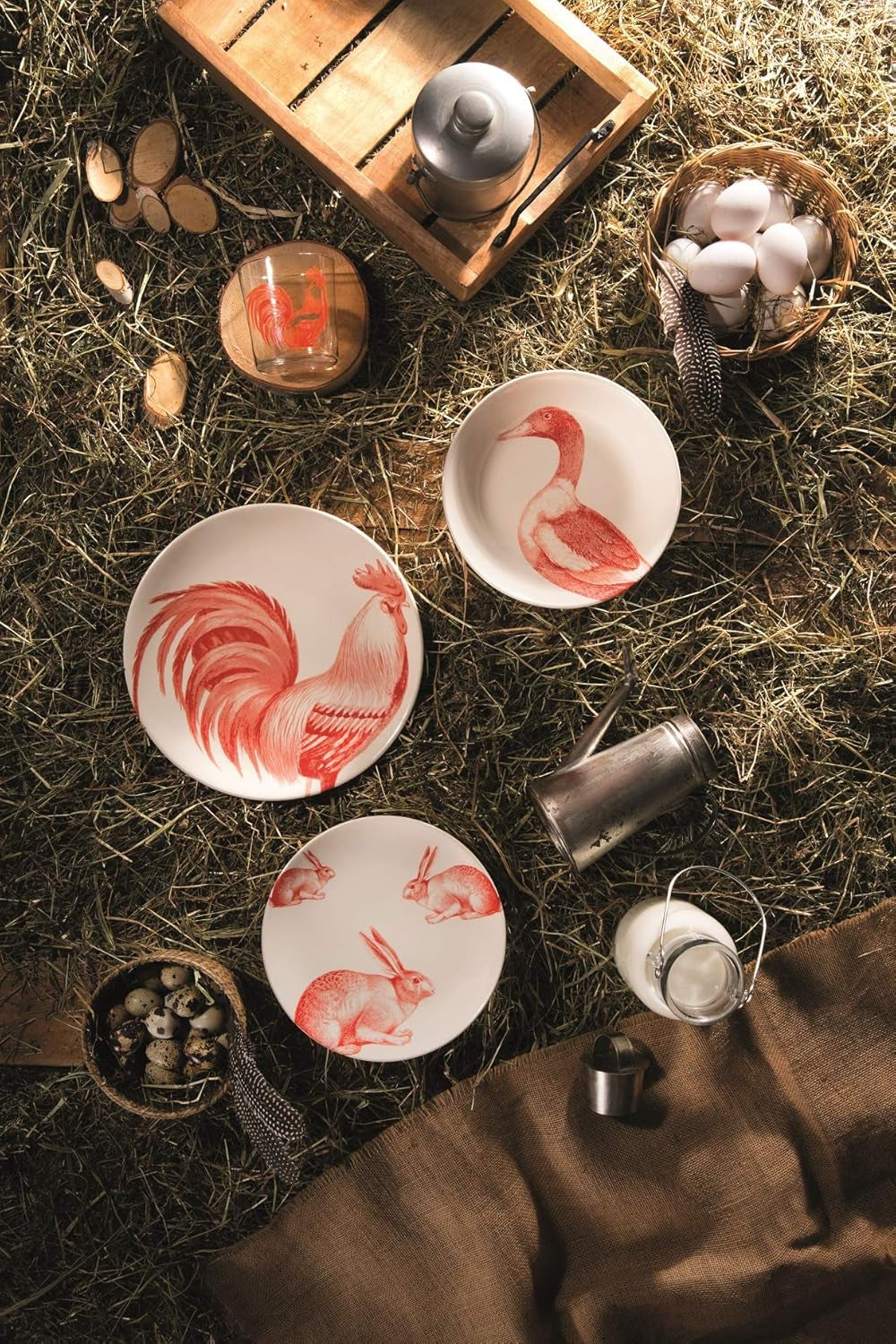 Piatto Excelsa Flora & Fauna, ceramica, multicolore
