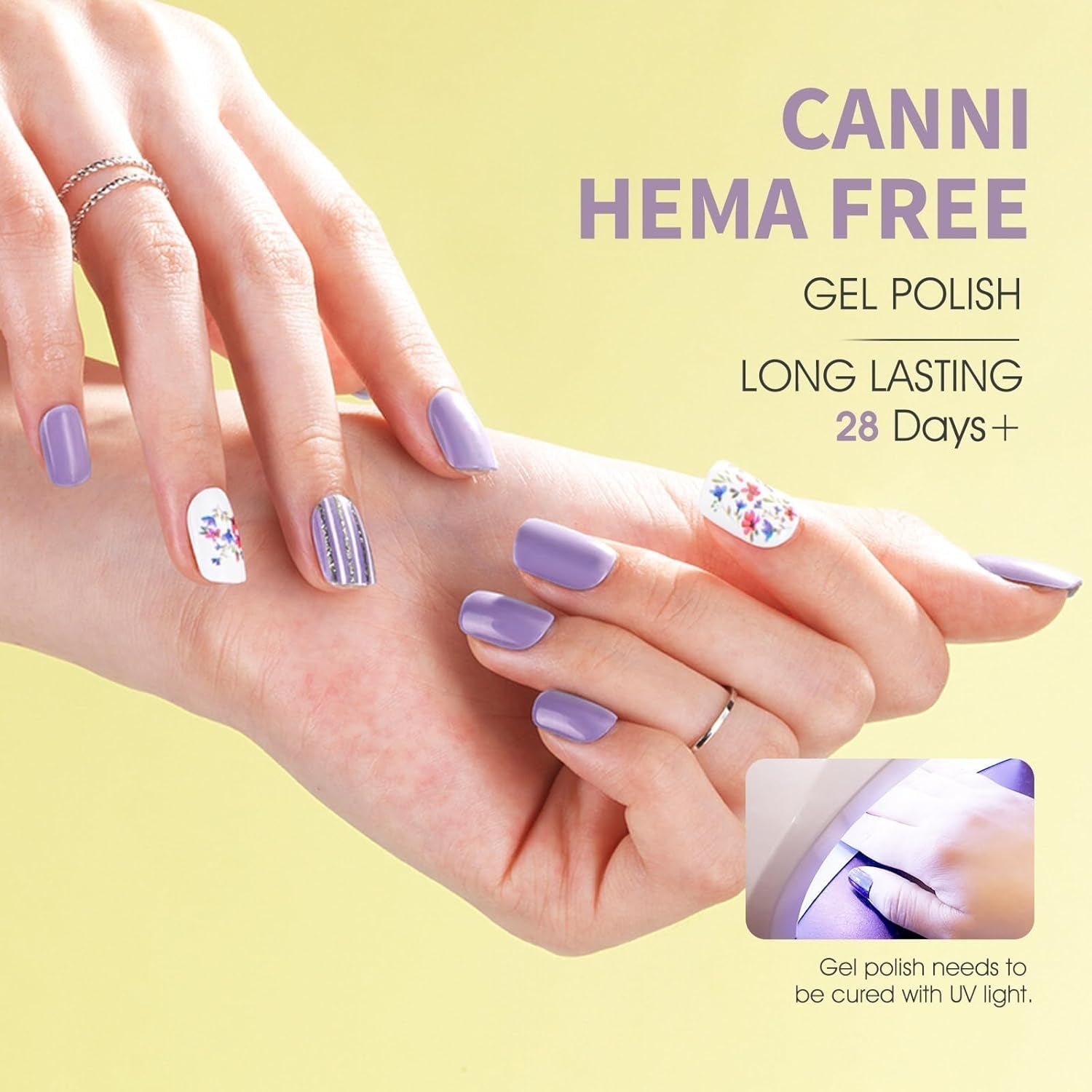 Smalto gel CANNI, semipermanente, viola scuro, smalto, gel UV, impregnante, manicure