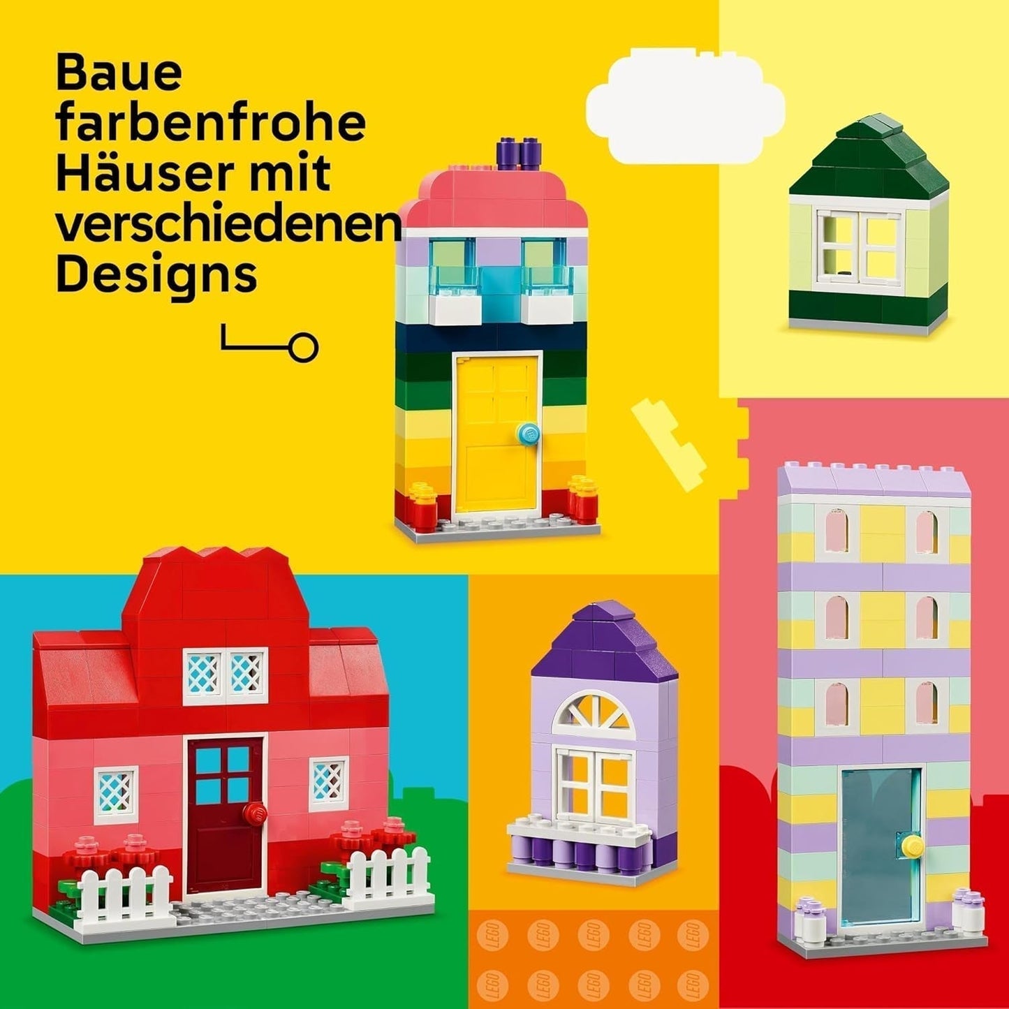 Case creative LEGO Classic, set di mattoncini da costruzione per bambini, giocattolo da costruzione da 850 mattoncini, giocattolo da costruzione con accessori, regalo per ragazzi e ragazze di 4 anni 11035 Set da costruzione Beuche den LEGO-Store