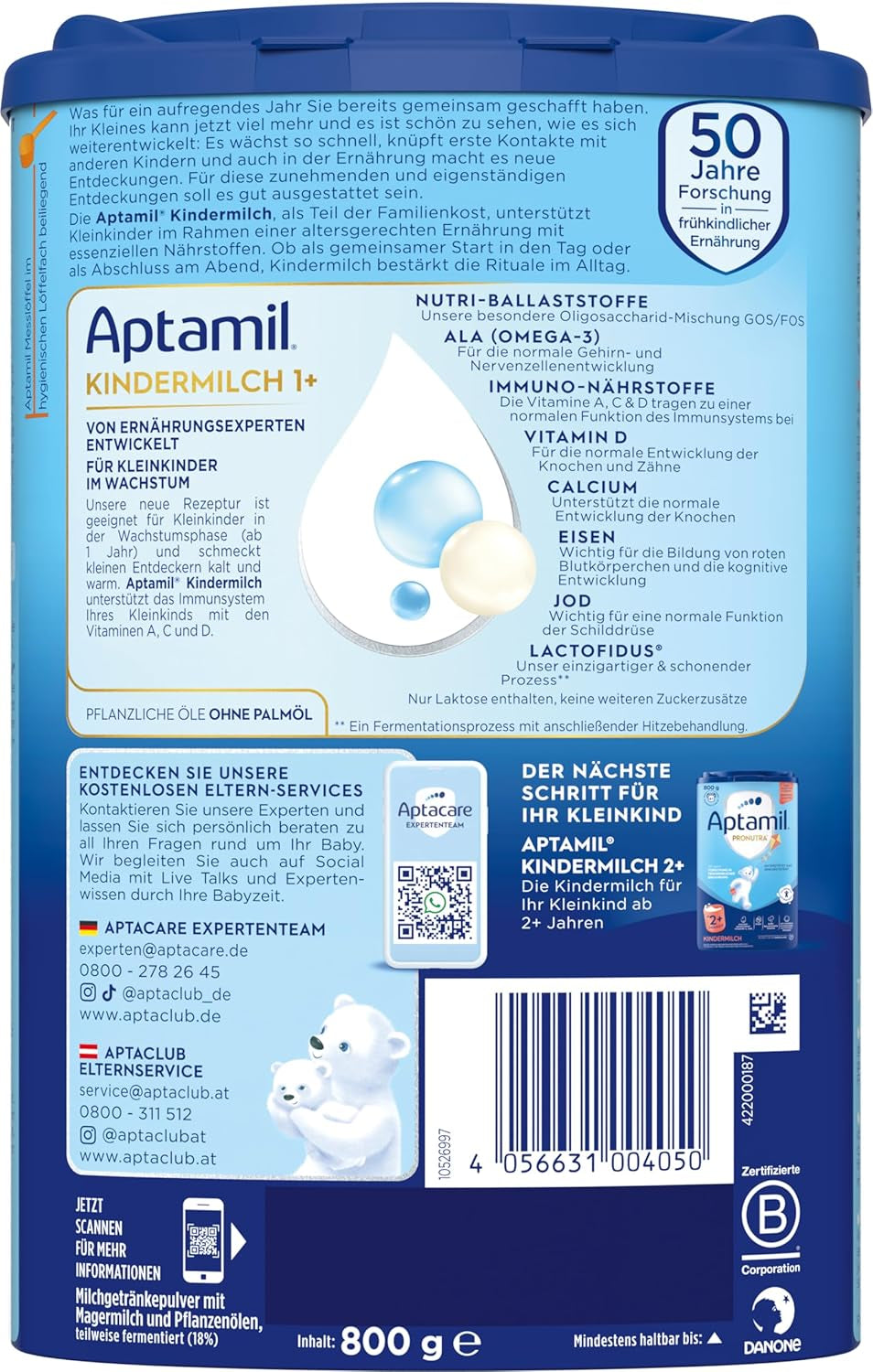 Aptamil Latte Crescita 1 Plus - Latte Crescita da 1 anno - 800g