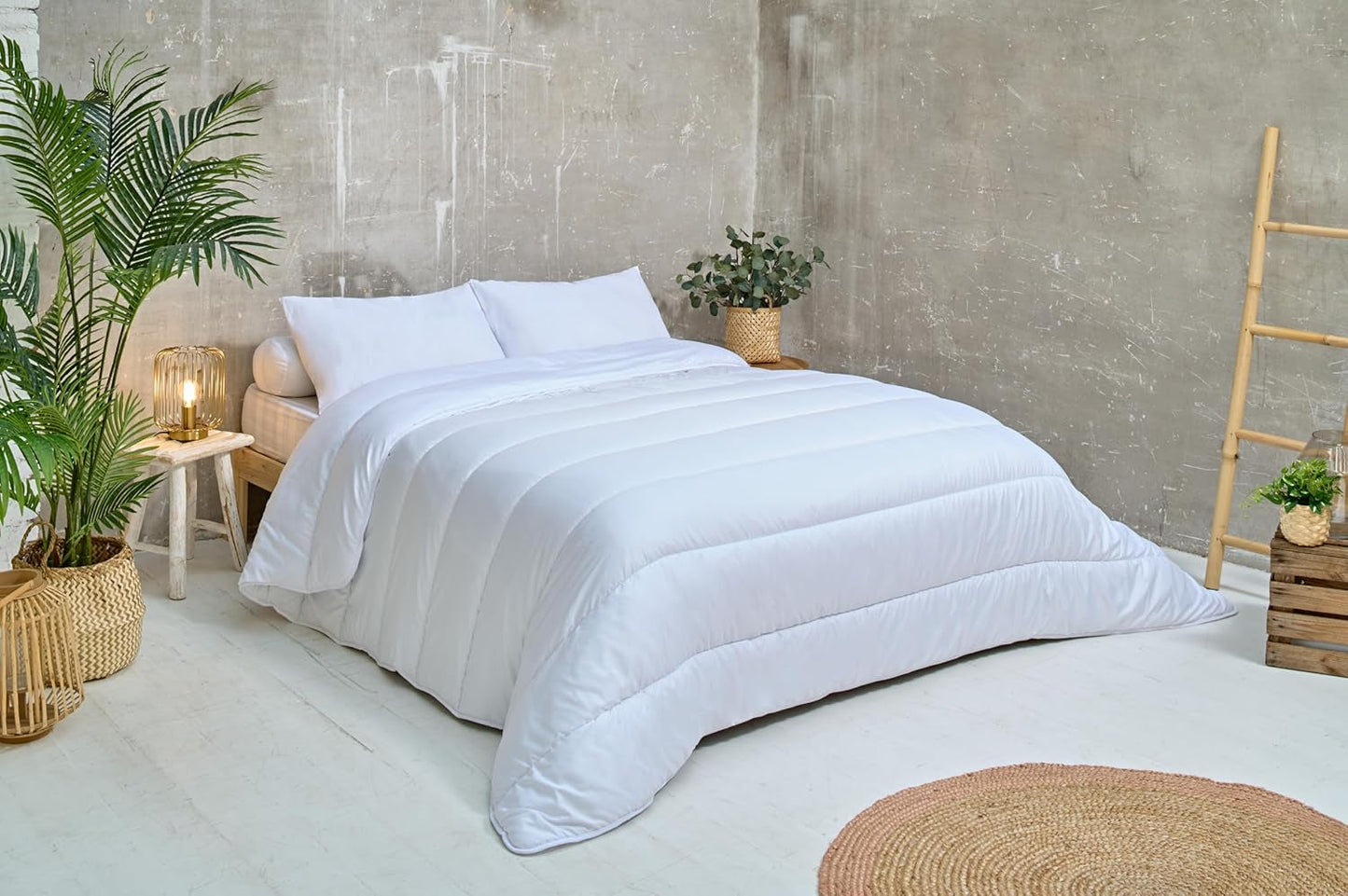 Bleu Câlin COUETTE MICROFIBRA KMF 45S, 240X260Cm, Poliestere, Trapunta, Coperta, Bianco, Piumini e Trapunte Invernali Naty Shop 200 X 200 Cm