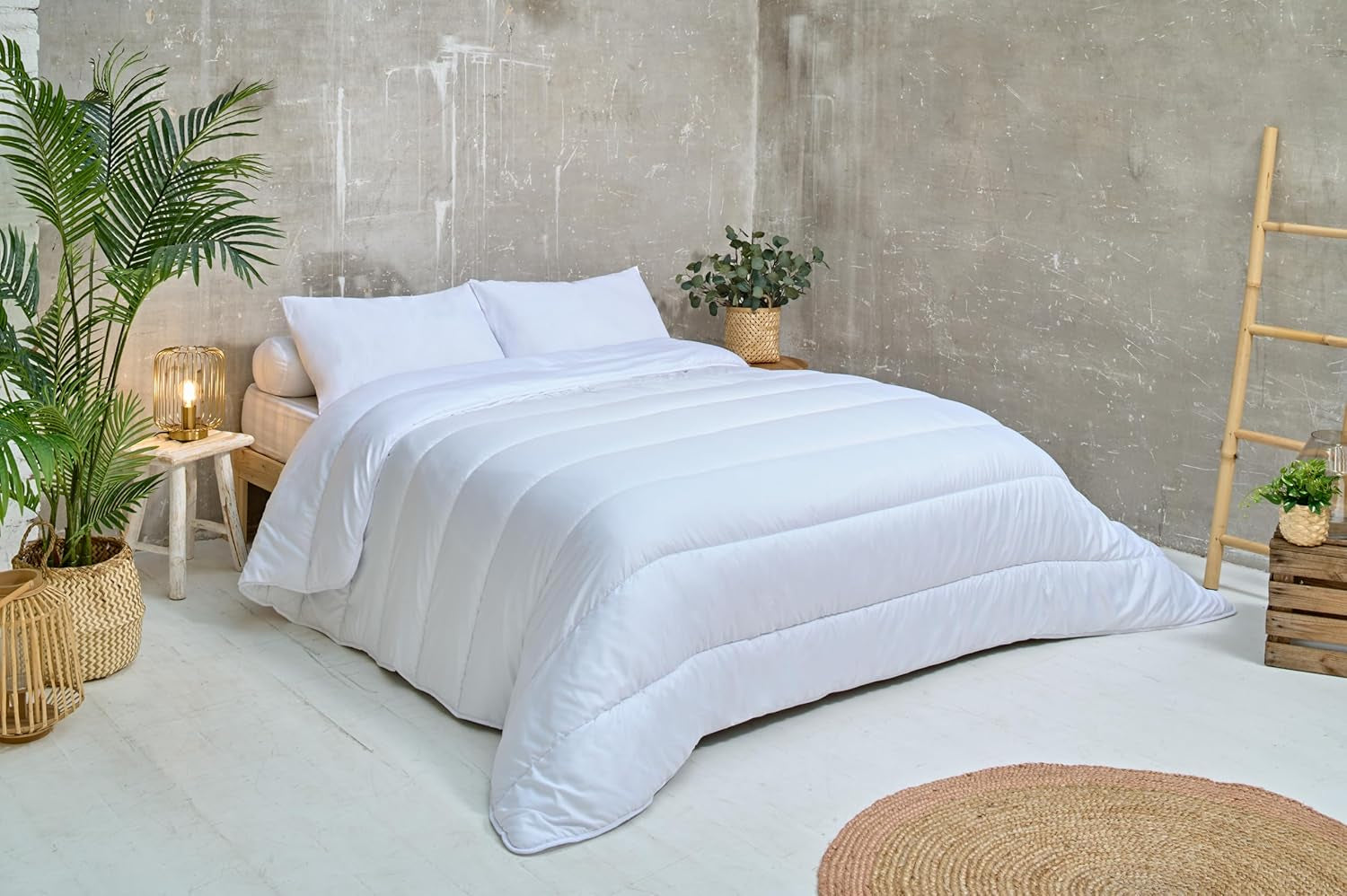 Bleu Câlin COUETTE MICROFIBRA KMF 45S, 240X260Cm, Poliestere, Trapunta, Coperta, Bianco, Piumini e Trapunte Invernali Naty Shop 200 X 200 Cm