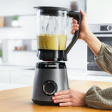 Robot da cucina Bosch Vitapower Serie 4 MMB6172SN, Verbesserte Version, 10 Jahre Motorgarantie, Edelstahl-Klingen, 1.5L Glasbehälter, Spülmaschinenfeste Teile, 30.000 U/Min, 1200 W, Argento Kitchen Naty Shop