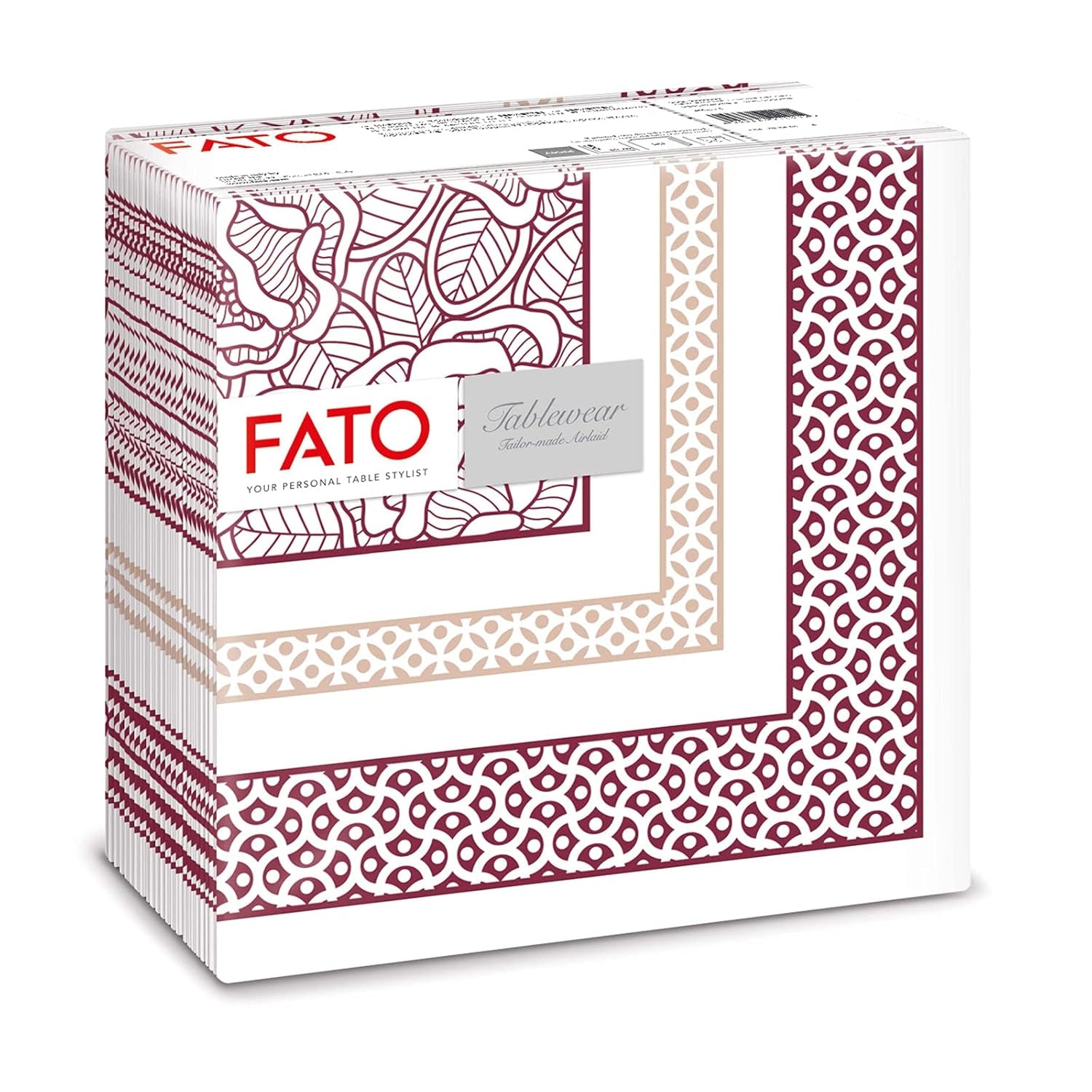 Fato - Tovaglioli carta dry, airlaid, effetto tessuto, confezione da 50 tovaglioli, 40X40 piegati in 4 formati, Decoro Tropicana